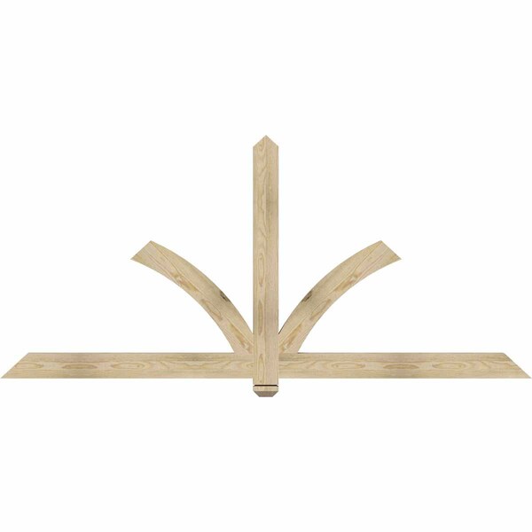 Ekena Millwork Redmond Rough Sawn Timber Gable Bracket, Douglas Fir, 84"W x 38"H x 2"D x 4"F, 11/12 Pitch GBW084X38X0204RED00RDF - main